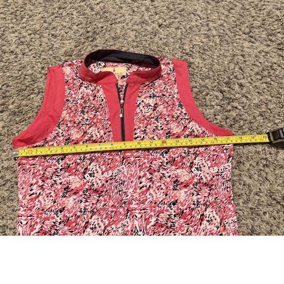 Sport Haley Women’s Sleeveless Golf Top 1/4 Zip Pink Abstract Print - Size Small - Picture 5 of 6